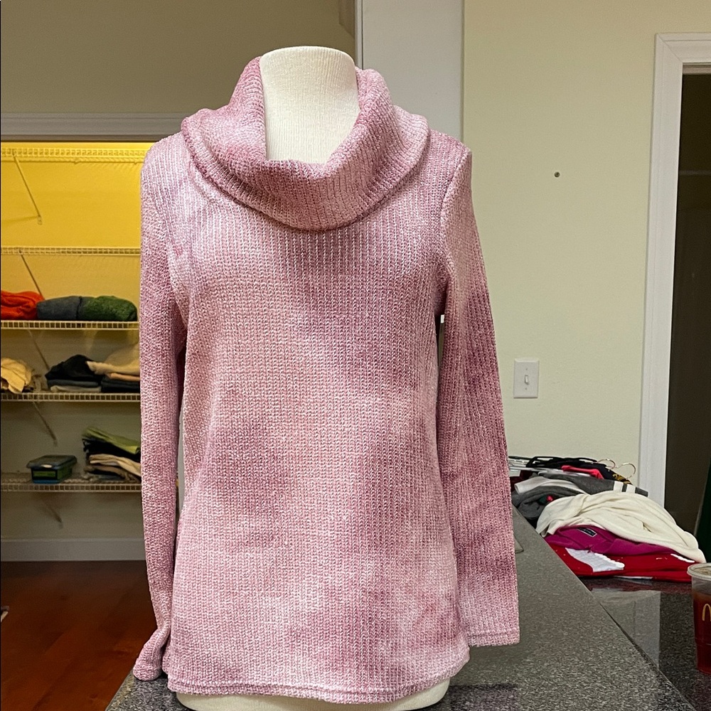 Elegant Pink Cowl Neck Sweater